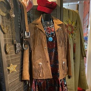 Leather Suede Fringe Jacket